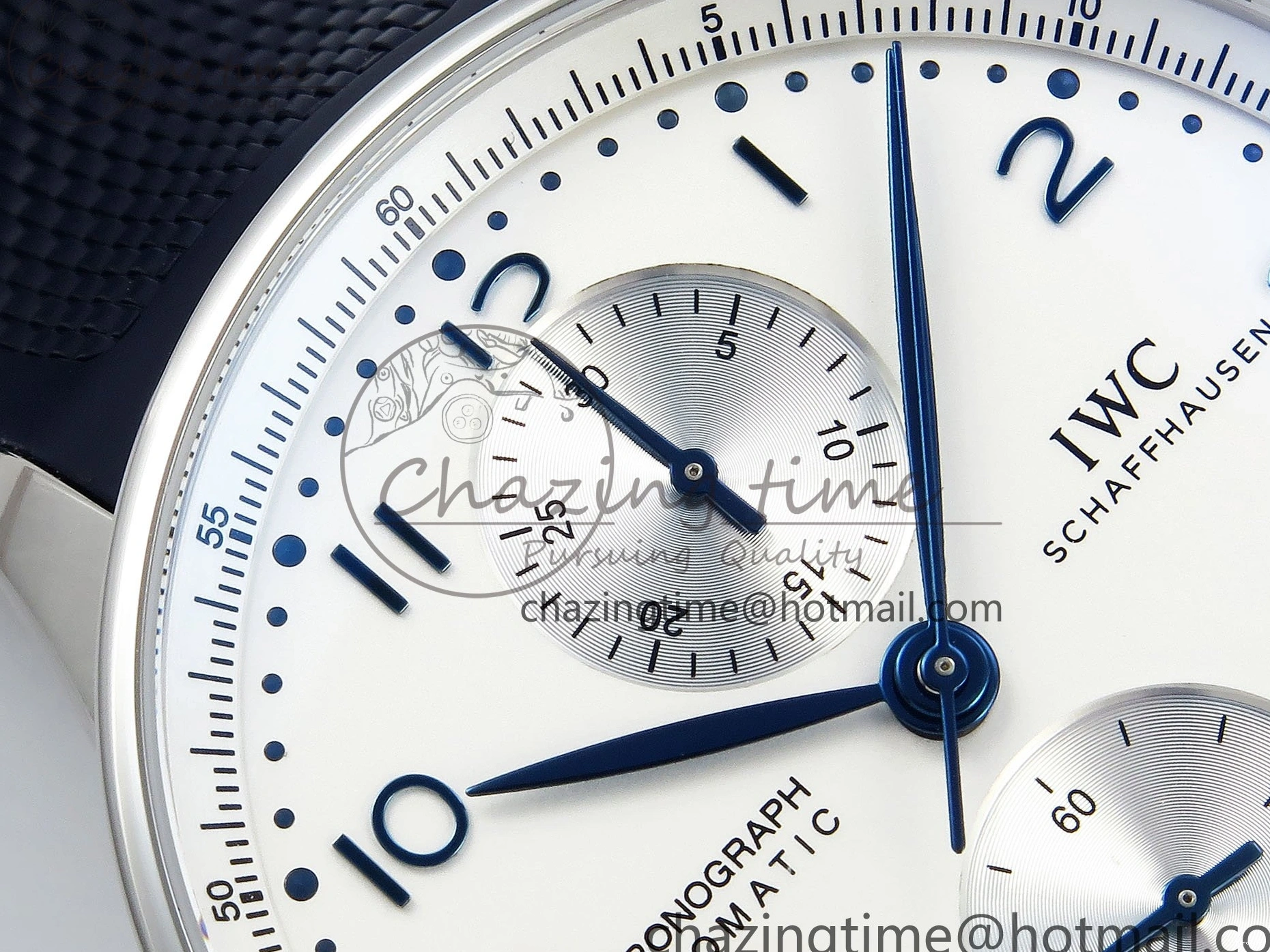 MIROTIME 0211 Casual Portuguese Chrono IW3716 Z+F 1:1 Best Edition White Dial on Blue Rubber Strap A 7016